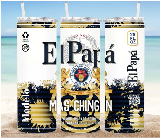 El Papá Mas Chingon - 20OZ, Tumbler cup for fathers day gift. Vaso regalo para papa Club AMERICA