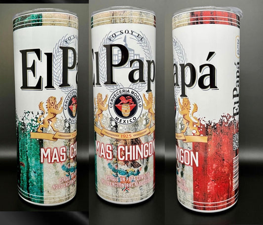 El Papá mas chingon DE MEXICO - 20OZ Dia del Padre Vaso Termo Regalo, Tumbler cup for fathers day gift.