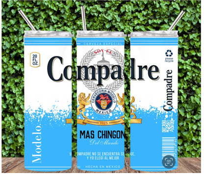 COMADRE or COMPADRE MODELO Tumbler Cups 20 oz ,  Regalo Comadre, Regalo Compadre, comadre cup, compadre cup, camadre compadre gift