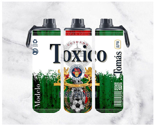 TOXICO 20oz Stainless Steel Water-bottle, Mexico Toxico gift, MEXICO merch, modelo toxico gift