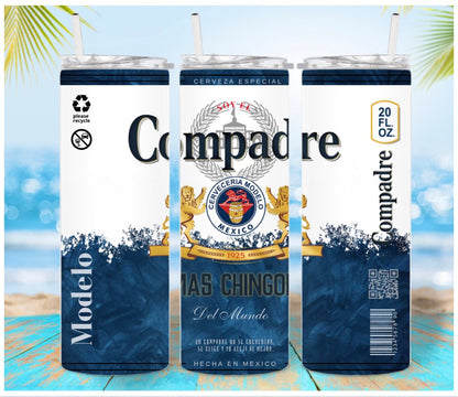 COMADRE or COMPADRE MODELO Tumbler Cups 20 oz ,  Regalo Comadre, Regalo Compadre, comadre cup, compadre cup, camadre compadre gift